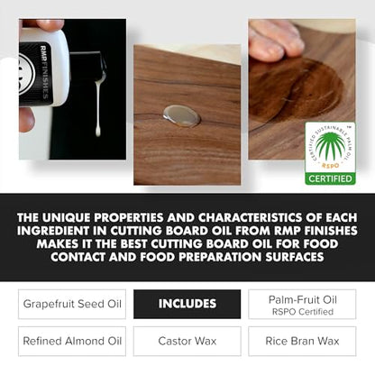 RMP Finishes Plant-Based Cutting Board Oil for Cutting Boards, Wood Butcher Block, Charcuterie, Vegan, Food Grade Finish, 32 fl oz - size: 32 Fl Oz