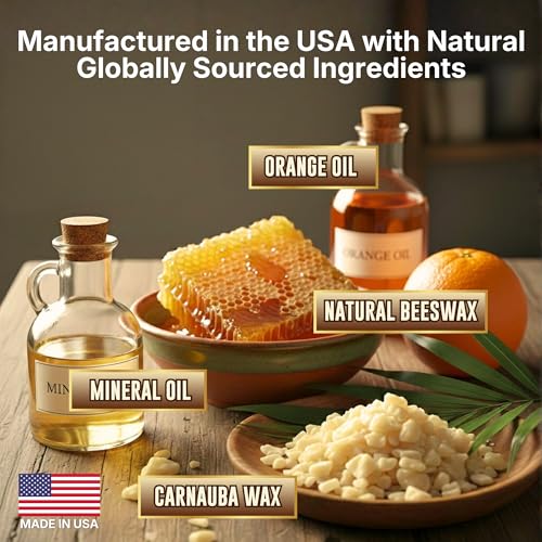 Beeswax Wood Polish and Conditioner with Orange Oil, Natural Shine, 8 oz - size: 8 Fl Oz (Pack of 1)