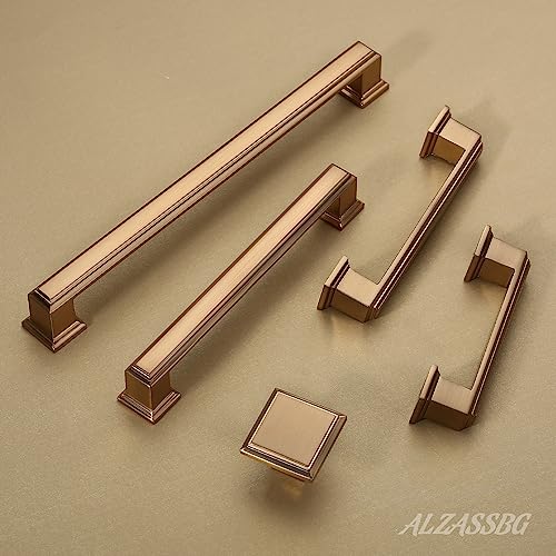 Alzassbg 5" Champagne Bronze Cabinet Pulls and Handles 10 Pack, AL3071TGP - color: Champagne Bronze, size: 5" Hole Center