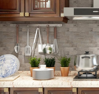 2026 New Upgrade Peel and Stick Backsplash Tile, Peel and Stick 11.34" X 11.57" Wall Tile for Kitchen, Bathroom, Fireplace, Laundry (Grey Rustic, 10 Packs) - color: Grey Rustic