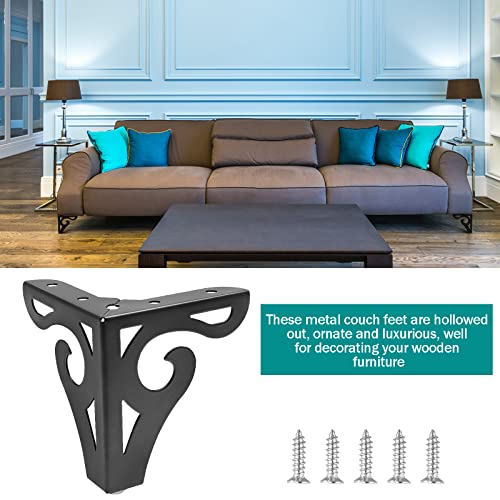 Bivethoi 3 Inch Furniture Legs, Black Metal, Set of 4 - size: 3 Inch / 8cm