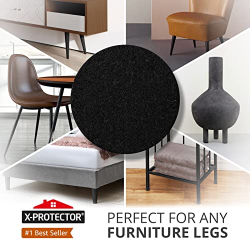Felt Furniture Pads X-PROTECTOR 8 PCS - 6” x 4 3/8” Heavy Duty Felt Sheets! - color: Black, size: 6” x 4 3/8”