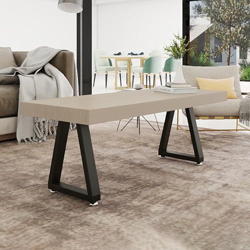 16 Inch Trapezoid Bench Legs Metal Coffee Table Legs, End & Side Table Feets, DIY Furniture for Desk Chair, Set of 2 (H16 x W10.8, Black) - color: Black, size: 16" Trapezoid