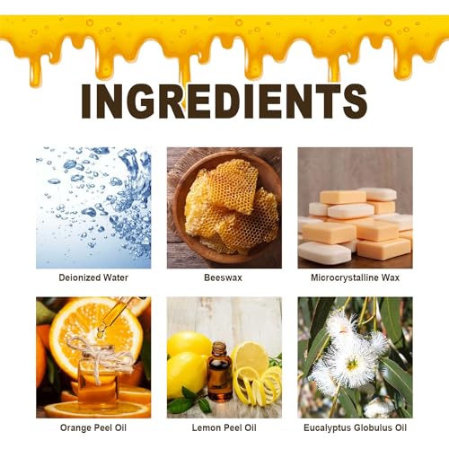 3Pcs Beeswax Spray Furniture Polish, Original Natural Beeswax Care Spray, Wood Cleaner, Wood Floor Polish for Living Room,Kitchen,Wooden Furniture Floors(120ml+Sponge+Cloth)