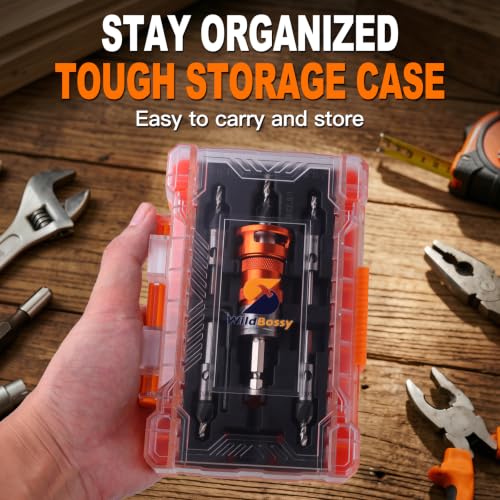 Countersink Drill Bit Set, 5 Wood Sizes with Adjustable Depth Stop