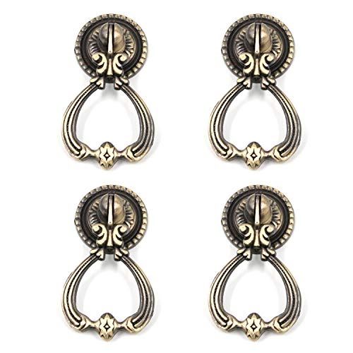 4Pcs Bronze Teardrop Pull Handles 1.3"x2.4" for Cabinet Drawer - color: Bronze2.4