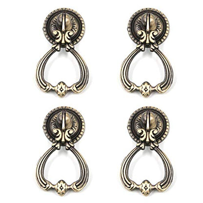 4Pcs Bronze Teardrop Pull Handles 1.3"x2.4" for Cabinet Drawer - color: Bronze2.4