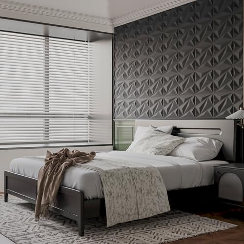Art3dwallpanels 33 Pack 3D Wall Panels Diamond, Black, 12''x12'' - color: Black, size: 33 Pack