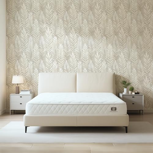 17.32" X 195.85"Beige Peel and Stick Wallpaper Modern Boho Leaf Wall paper - size: 17.3" x 196.9"