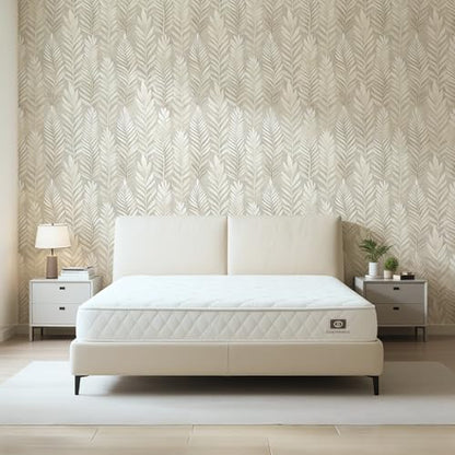 17.32" X 195.85"Beige Peel and Stick Wallpaper Modern Boho Leaf Wall paper - size: 17.3" x 196.9"