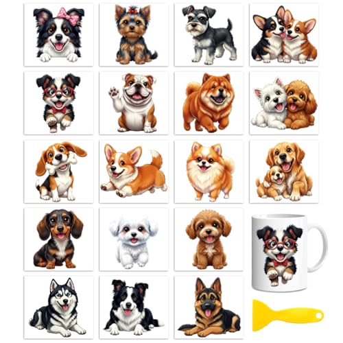 Peacoblue Cute Dog Rub On Transfers for Craft, Transfer Sticker - style: Cute Dog