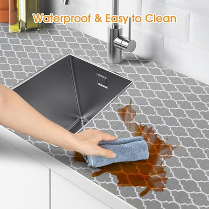 Shelf and Drawer Liner for Kitchen Cabinet Non-Adhesive Non Slip - color: Gray, size: 12"W x 118"L