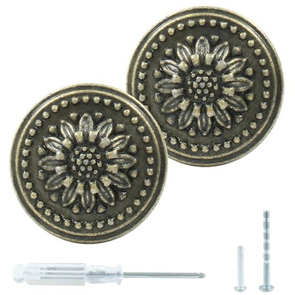 Luomorgo 2 Pcs Antique Bronze Cabinet Knobs, Mid Century Dresser Knobs - size: 2 Pieces
