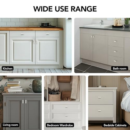 10 Pack Brushed Nickel Cabinet Knobs 2 In, Silver Square Bar Hardware - color: Brushed Nickel&square Bar