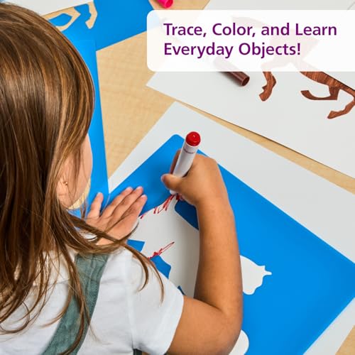 Colorations Large Washable Plastic Everyday Objects Stencils - Set of 12 - style: XL Stencils 12PK