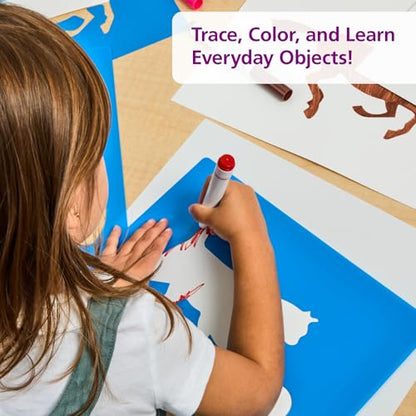 Colorations Large Washable Plastic Everyday Objects Stencils - Set of 12 - style: XL Stencils 12PK