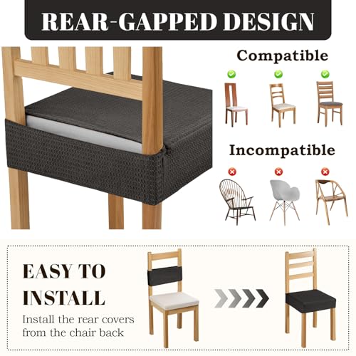 Songrey Waterproof Chair Covers for Dining Chairs, Set of 4, Black - color: Black