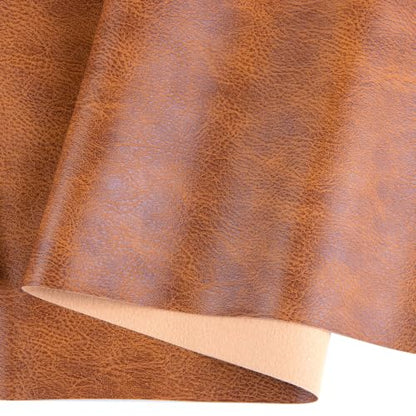 Faux Leather Sheets Fabric 16" X 54",Thick Durable Synthetic Upholstery Vinyl, Suitable for Furniture Replacement and Renovation Materials, Wallets, DIY Sewing Projects (Brown, 16"X54") - color: Brown, size: 16"X54"