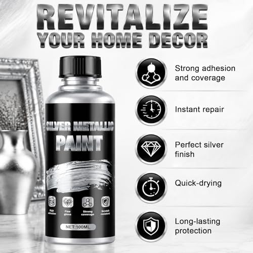 JAOJAO Silver Paint For Metal 100ml Precise Repair Effective Coverage