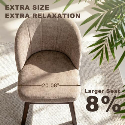 FREKEN Wooden Dining Chairs Set of 8, Modern Fabric Upholstered Dining Room Chair, Kitchen Side Chairs, Farmhouse Armless Dinner Chair for Kitchen, Brown - color: Brown, size: Set of 8