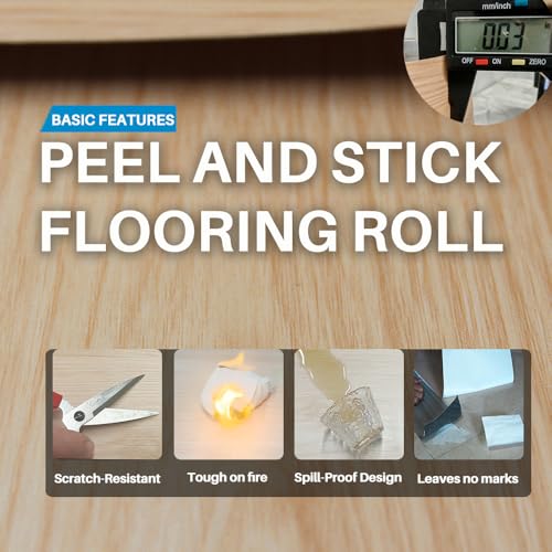 Wood Grain Peel and Stick Floor Tiles, 11.8" W × 394" L, Natural Oak - color: Yellow, size: 394"*11.8"