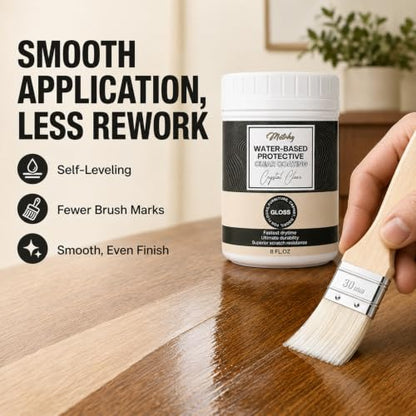 Water Based Polyurethane Clear Coat for Wood, High Gloss Varnish & Sealer - style: Water-Based Gloss