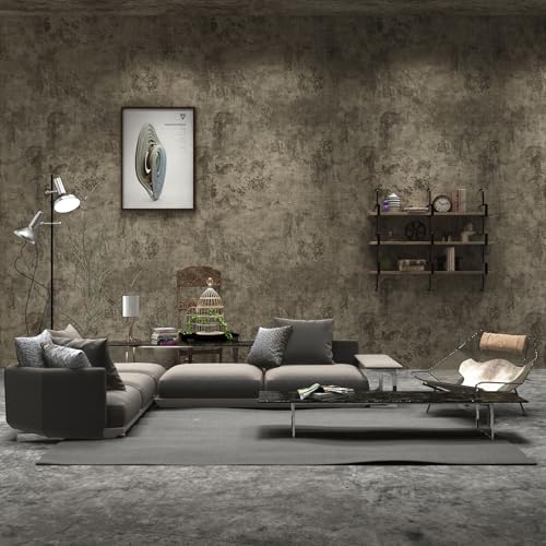 48x354inch Extra Wide Grey Concrete Peel Stick Wallpaper 3D Cement Look Contact Paper Matte Thicken Adhesive Waterproof Vinyl Wall Sticker for Apartment Office Retro Industrial Style Earthy Grey - color: Earthy Gray, size: 48" x 354"