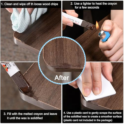 uxcell 3Pcs Furniture Repair Crayons Wood Wax Filler Stick, Cream White - color: Cream White