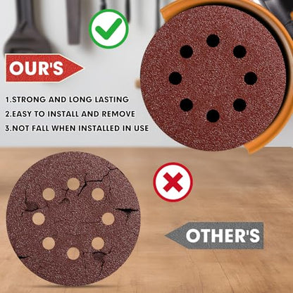 JTIEO 5 Inch Sanding Discs – 180 PCS Sandpaper Assortment for Orbital Sander Pads, Hook & Loop Sanding Pads, Round Sanding Disc Set for Random Orbital Sanders 40 60 80 120 150 240 320 400 600 Grit - style: Mix Grit-180pcs