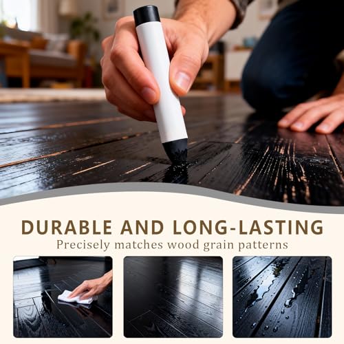 Wood Filler Sticks, Black Furniture Wax Crayons for Scratches, Wood Floor Repair Wax Filler Sticks, Touch Up Wax Sticks Repair for Scratches, Holes, Floor, Laminate, Carpenters (Black)