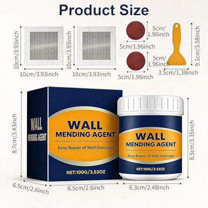 Drywall Repair Kit, Drywall Hole Patch Repair Kit, Wall Spackle Paste 3.53OZ to Fix Wall Surface Holes and Creak Damage with White Wall Repair Putty, Scraper, Sanding Pad Fill Quick and Easy Solution