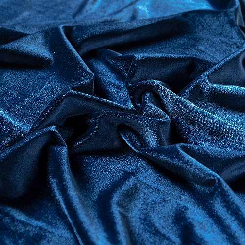 Stretch Velvet Fabric by The Yard for Apparel,Sewing,Crafting,Full Dress 93% Polyester 7% Spandex 63" Wide (Blue,2Yards) - color: Blue, size: 2 Yards