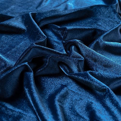 Stretch Velvet Fabric by The Yard for Apparel,Sewing,Crafting,Full Dress 93% Polyester 7% Spandex 63" Wide (Blue,2Yards) - color: Blue, size: 2 Yards