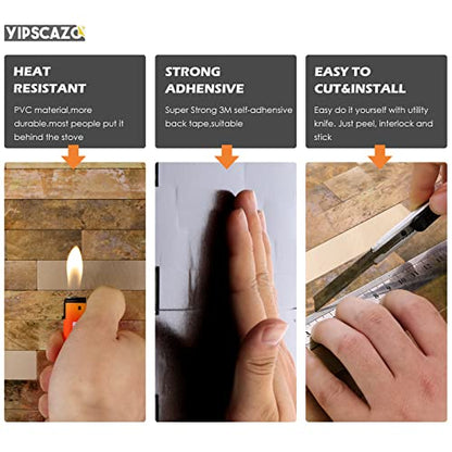 Yipscazo 2026 New Upgrade Peel and Stick Backsplash, Stick on Backsplash Tiles for Kitchen, Bathroom, Fireplace(5 Sheets, Copper) - color: Copper