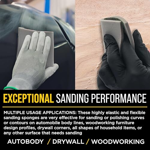 Dura-Gold Microfine Cut Sanding Sponges 5.5" x 4.5", 1200 to 1500 Grit, 10 - style: Micro Fine