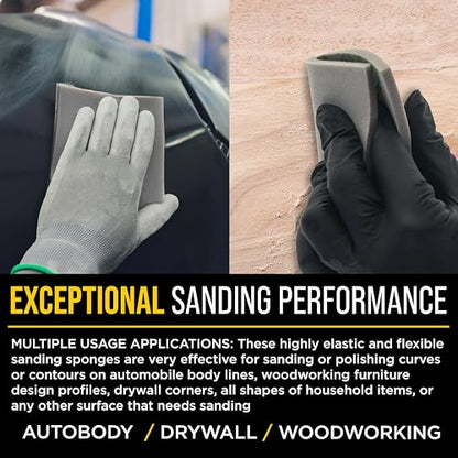 Dura-Gold Microfine Cut Sanding Sponges 5.5" x 4.5", 1200 to 1500 Grit, 10 - style: Micro Fine