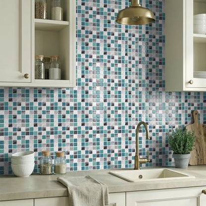 VICCI 3D Kitchen Backsplash Peel and Stick, 20-Pack 6x6 - color: Gray Blue