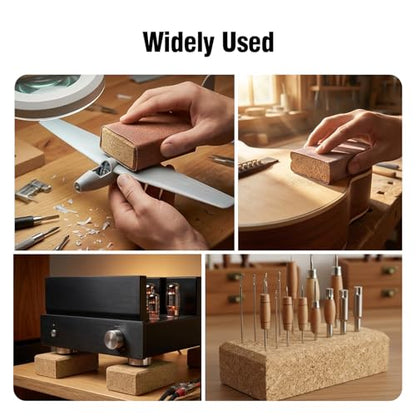 3 Pack Cork Sanding Block, Leather Craft Cork Punching Pad Kit