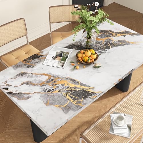 VEELIKE Black White Marble Contact Paper with Gold Veins Peel and Stick Countertops Waterproof Thick Marble Wallpaper for Kitchen Bathroom 15.7''x118'' Self Adhesive Granite Vinyl Countertop Covers - size: 15.7" x 118"