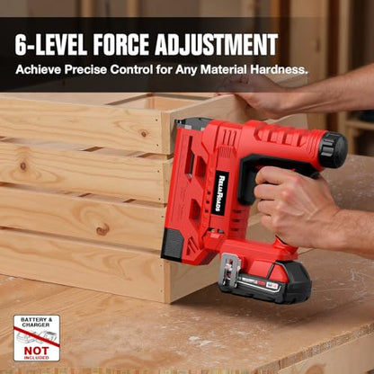 2-in-1 Cordless 18GA Brad Nailer & 1/4 Crown Stapler Compatible with Milwauke* Batteries(Tool Only) - Lightweight, 1600 Nails/Staples Included for DIY, Upholstery & Home Renovation