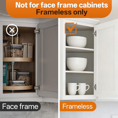 HBL' 4 Pack 45° Corner Cabinet Hinges, 45 Degree Angled Hinge Replacement for Diagonal Wall Cabinets, 35MM European Soft Close Hinges for Frameless Doors