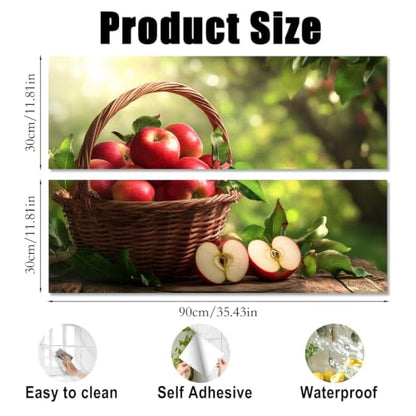 Nuxovilar Peel and Stick Backsplash, 11.8" x 35.4" 2 Panels (1 Set) - color: L-Red Apple