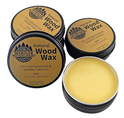 Natural Wood Wax for Cutting Boards, Wooden Utensils, Butcher Blocks, Wooden Surfaces - Made with Natural Beeswax and Mineral Oil, Handcrafted in USA, Food Safe, Conditioner, Wood Butter (2 oz) - size: 2 Ounce