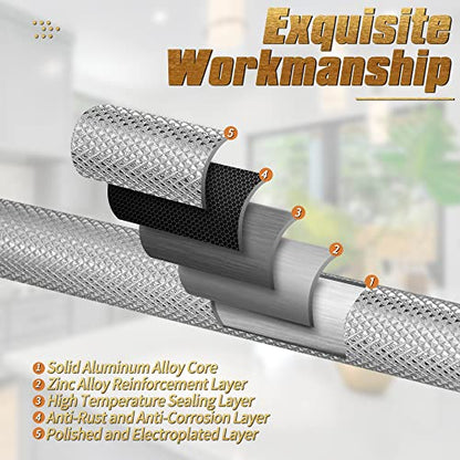 16" Length Knurled Cabinet Pulls 12 Pack - 10" Hole to Hole, Grey & Gold - color: Gray, size: 256mm | 10 inch C/C