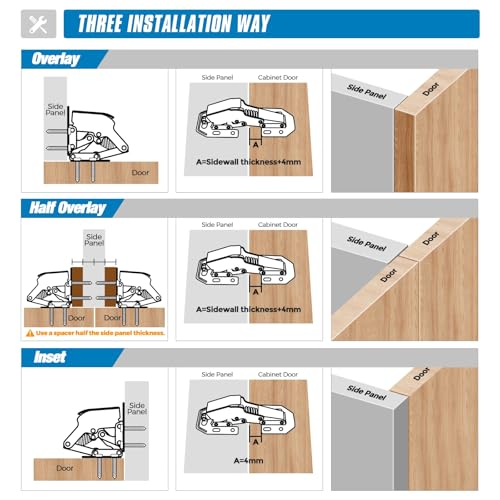 Ravinte Hidden Cabinet Hinges, Concealed Cabinet Hinges Soft Close, 10 Pack