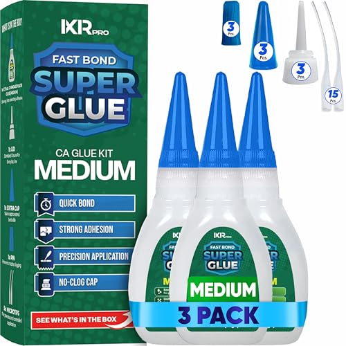 CA Glue with Activator Kit 1.75 oz Thin Viscosity & CA Glue Medium Viscosity Kit (3x1.75 oz.)