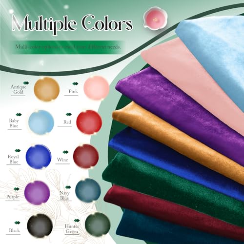 1 Yard Stretch Velvet Fabric, Hunter Green, 60 Inch Wide - color: Hunter Green, size: 1Yard