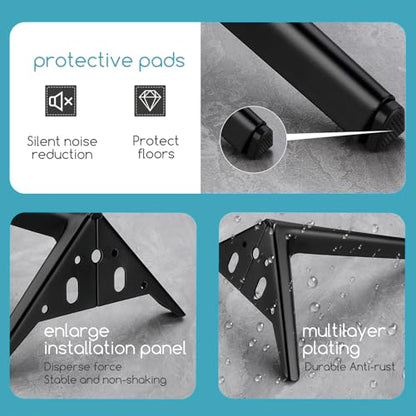 Metal Legs for Furniture Set of 4, Furniture Legs 10 Inch - size: 10 Inch | 25cm