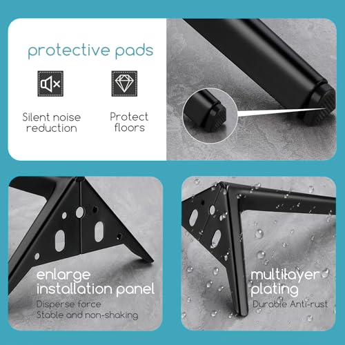 Black Furniture Legs 4.7 Inch, Metal Legs for Furniture Set of 4 - size: 4.7 Inch | 12cm