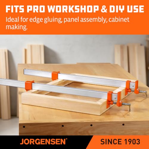 Jorgensen 24-Inch Aluminum Bar Clamps, 1000 lbs Clamping Force, 2-Pack - size: 24-Inch